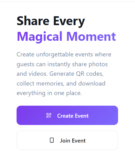 Screenshot of Event Share